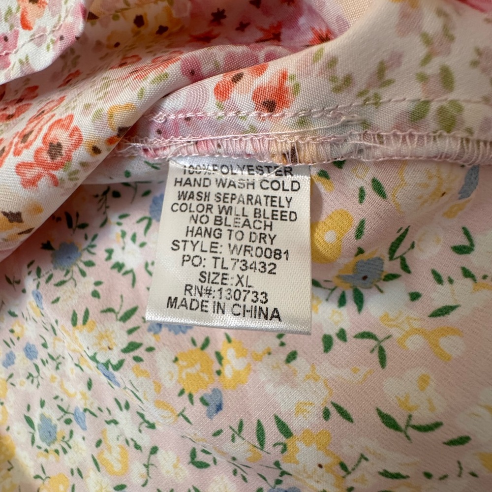 Umgee Patchwork Floral Button-Up Top Coquette Cot… - image 6